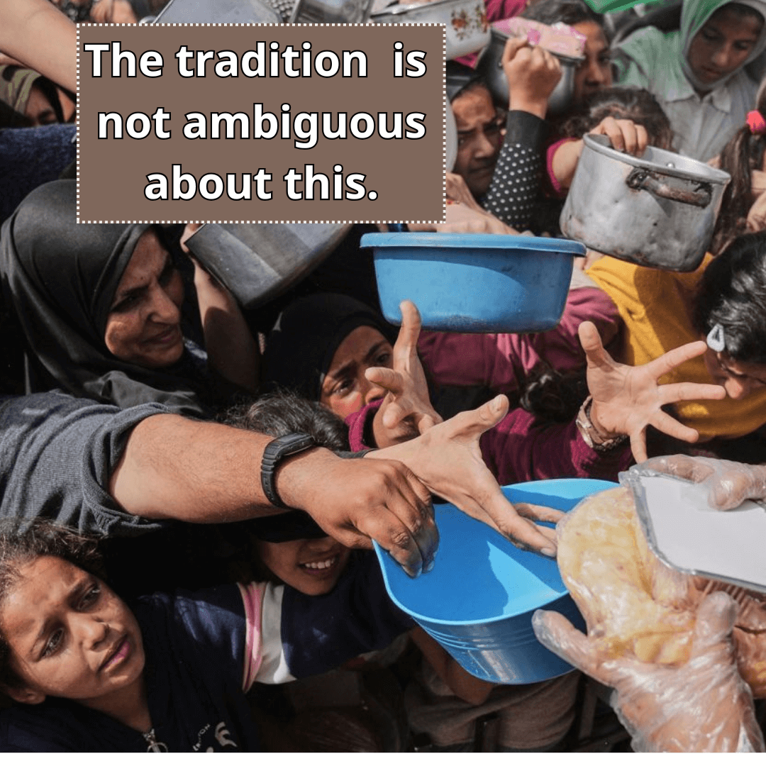 to Jews, on the Gaza famine