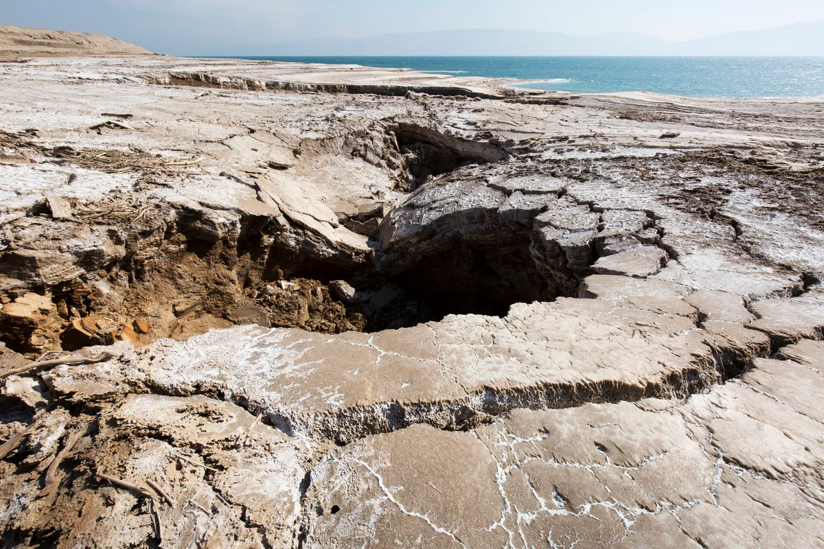 sinkhole near the dead sea