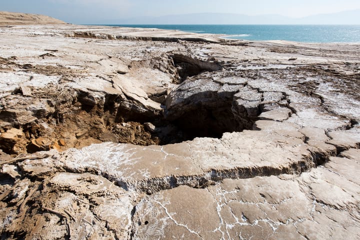 sinkhole near the dead sea 